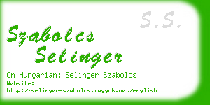 szabolcs selinger business card